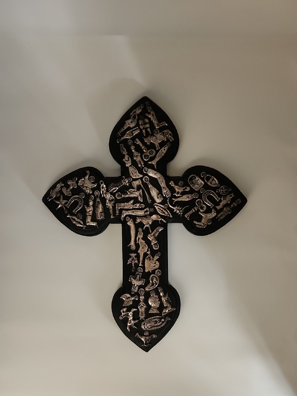 MILAGRO CROSS in Dark Wood Mexican Folk Art - Picture 5 of 5
